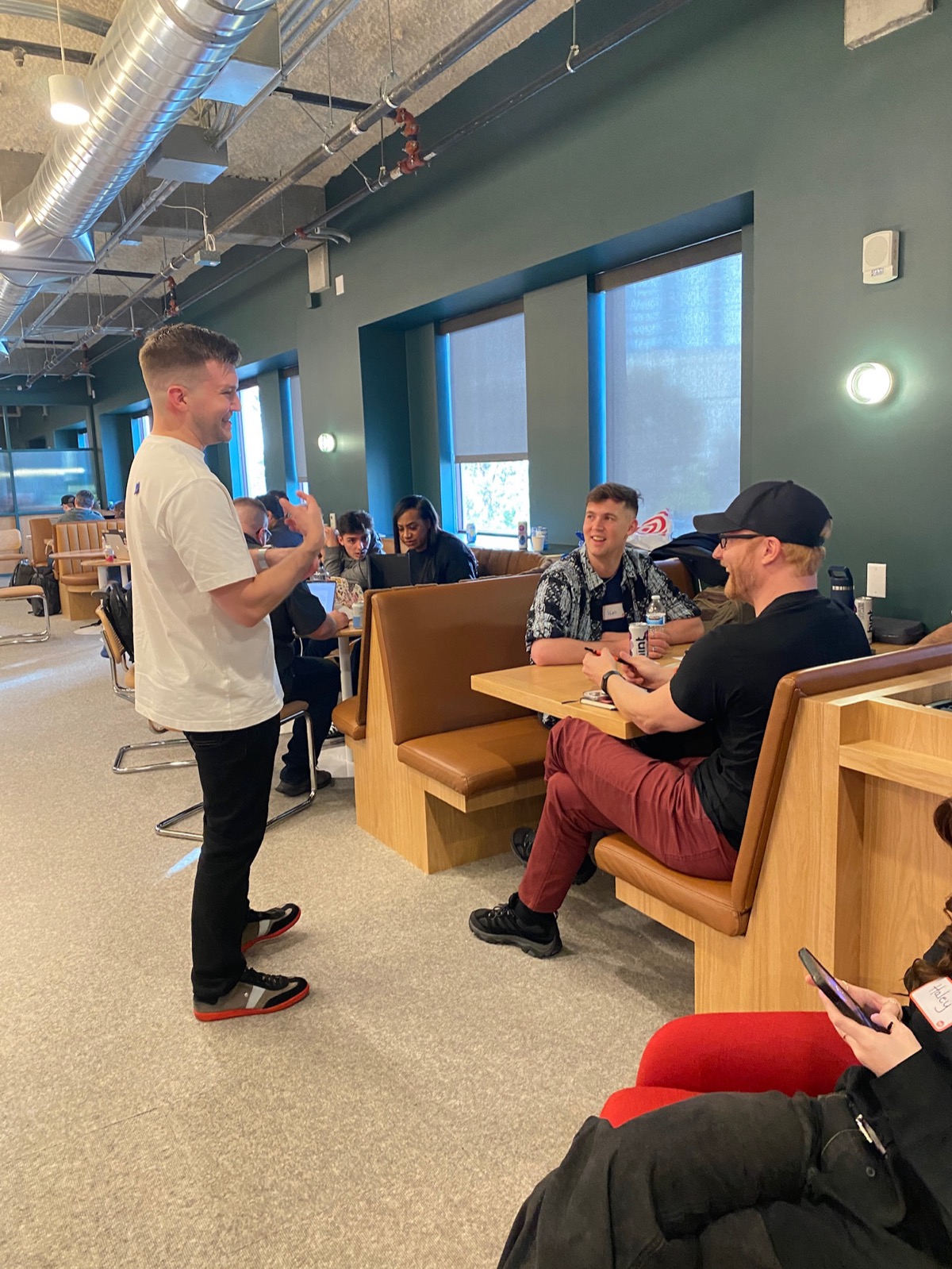 Hackers discussing their builds at NEBULA:FOG 2025